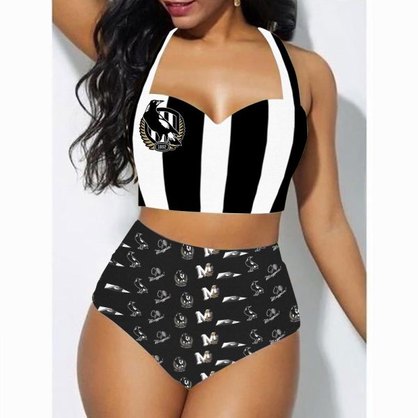 Collingwood FC 3D Swimsuit Set With Halter - VANDH 598