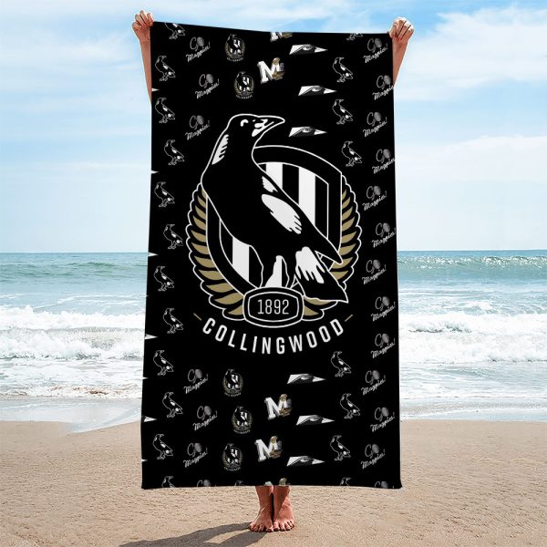 Collingwood FC Rectangle Beach Towel - VANDH 507