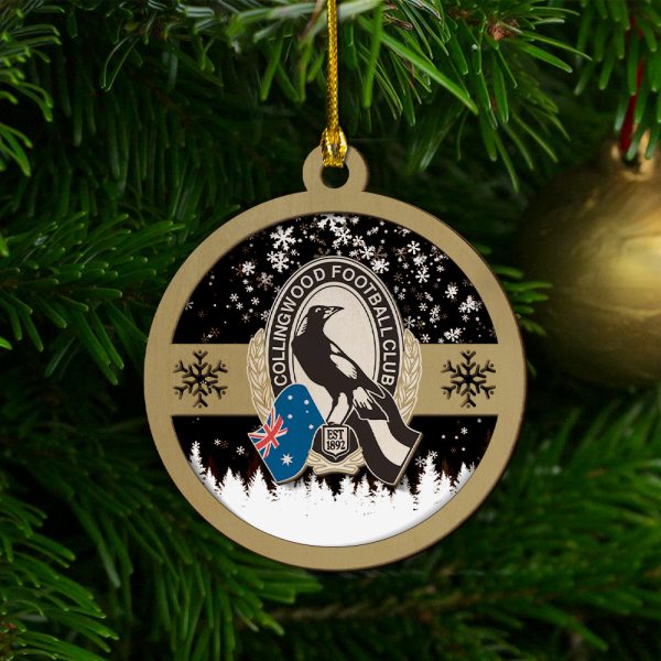 Collingwood FC Layered Wood Ornament - VIETDQ0226