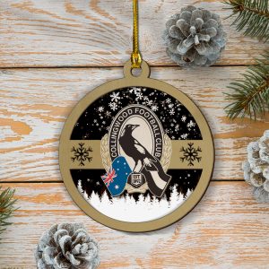 Collingwood FC Layered Wood Ornament - VIETDQ0226