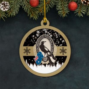 Collingwood FC Layered Wood Ornament - VIETDQ0226