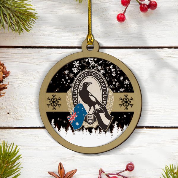 Collingwood FC Layered Wood Ornament - VIETDQ0226