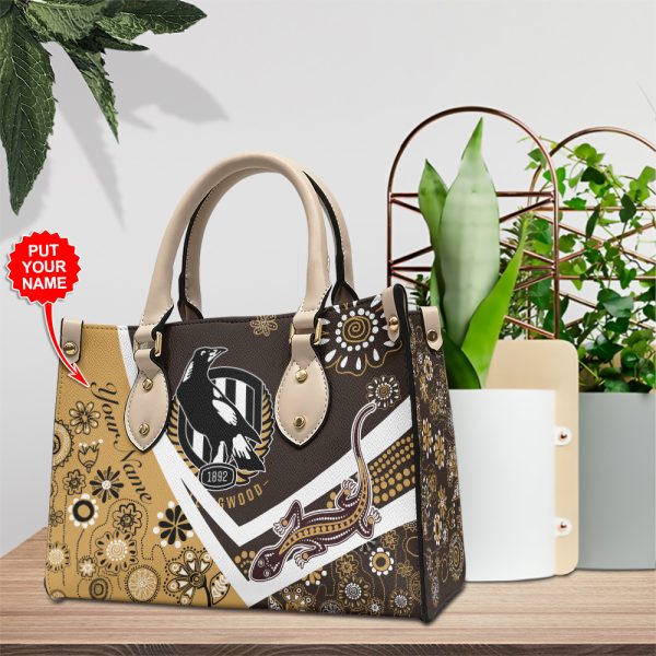 Personalized Collingwood FC Leather HandBag - TANTN 1745