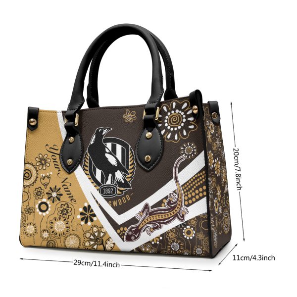 Personalized Collingwood FC Leather HandBag - TANTN 1745