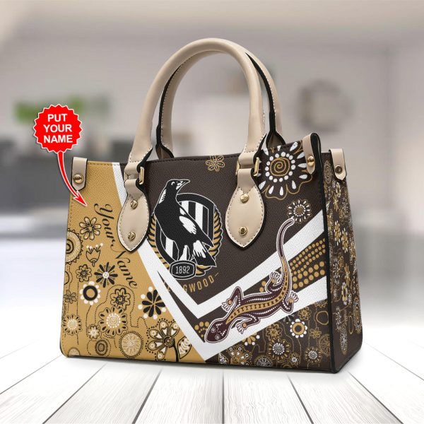 Personalized Collingwood FC Leather HandBag - TANTN 1745