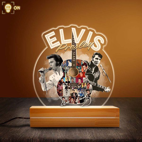 Elvis Presley Led Light with Wooden Base (7 Colors) - TANTN 960