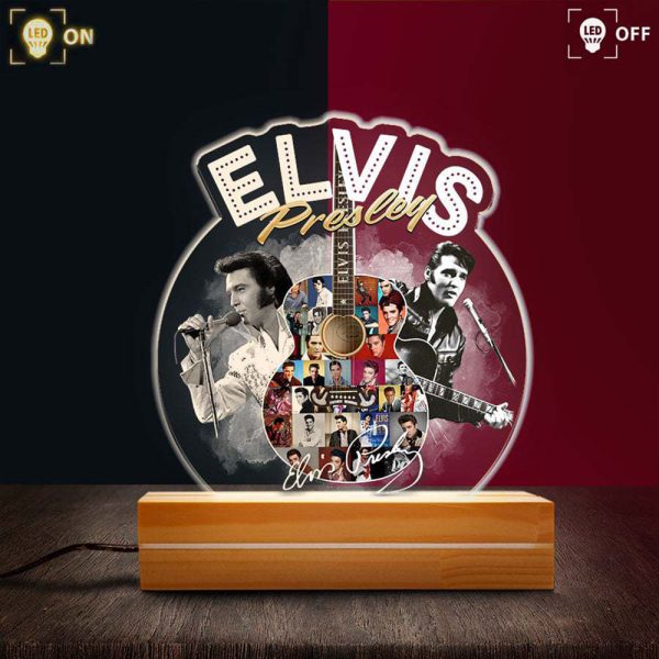 Elvis Presley Led Light with Wooden Base (7 Colors) - TANTN 960