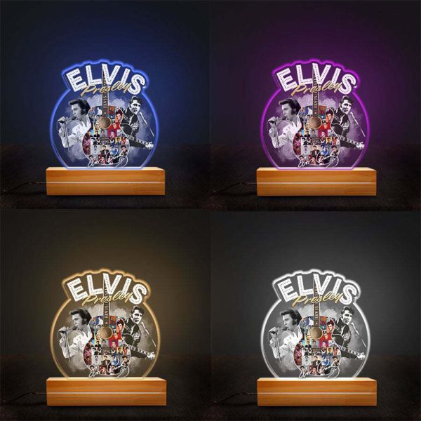 Elvis Presley Led Light with Wooden Base (7 Colors) - TANTN 960