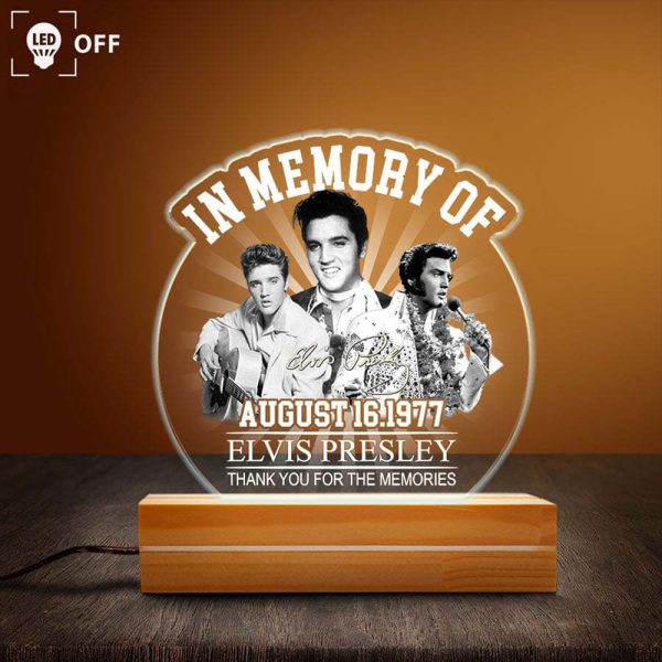 Elvis Presley Led Light with Wooden Base (7 Colors) - TANTN 961