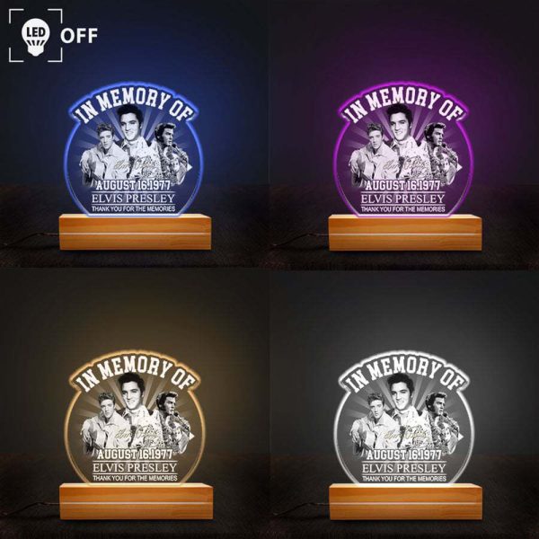 Elvis Presley Led Light with Wooden Base (7 Colors) - TANTN 961
