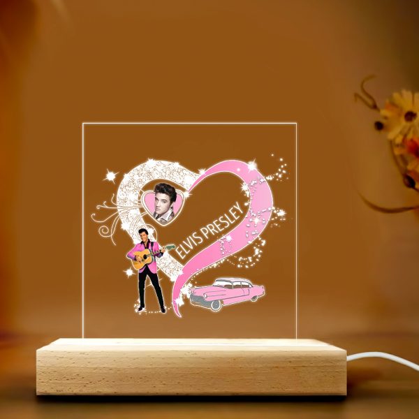 Elvis Presley Led Light with Wooden Base (7 Colors) - TANTN 1958