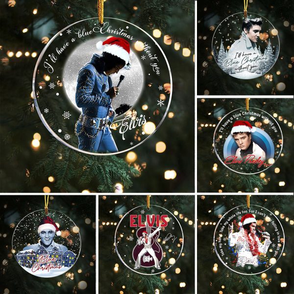 6PCS Elvis Presley Clear 1-Sided Acrylic Ornament Set - TANTN 2011