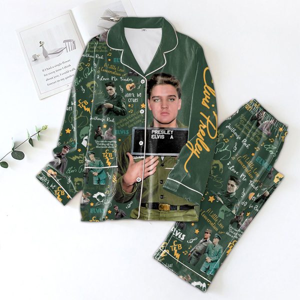 Elvis Presley Button Down Pajamas Set - TANTN 1032
