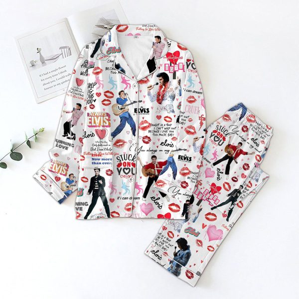 Elvis Presley Button Down Pajamas Set - TANTN 1125