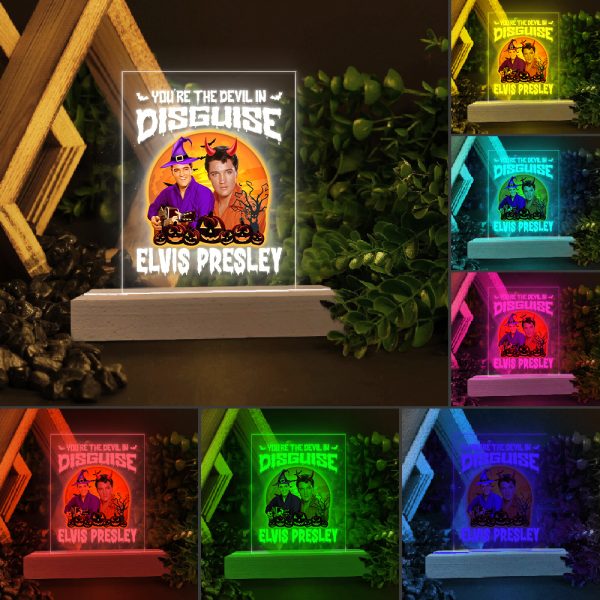 Elvis Presley Led Light with Wooden Base (7 Colors) - TANTN 1737