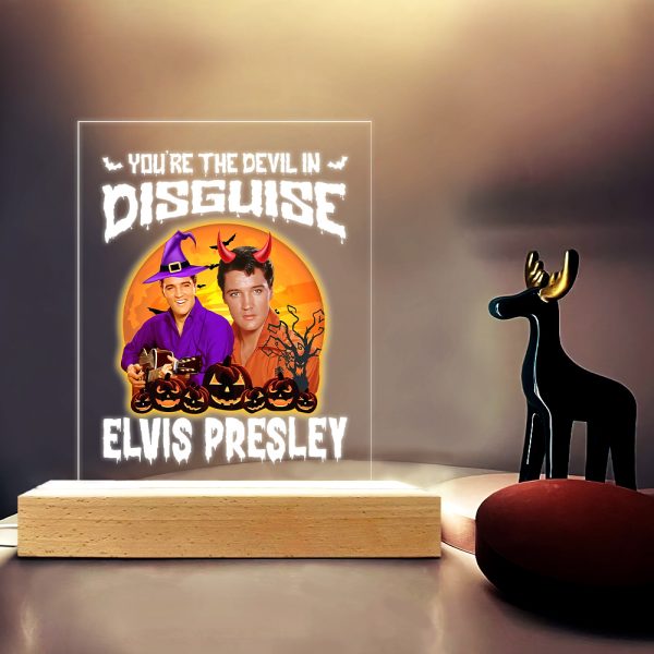 Elvis Presley Led Light with Wooden Base (7 Colors) - TANTN 1737
