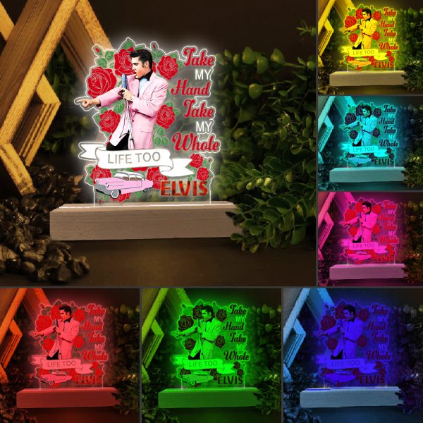 Elvis Presley Led Light with Wooden Base (7 Colors) - TANTN 1739