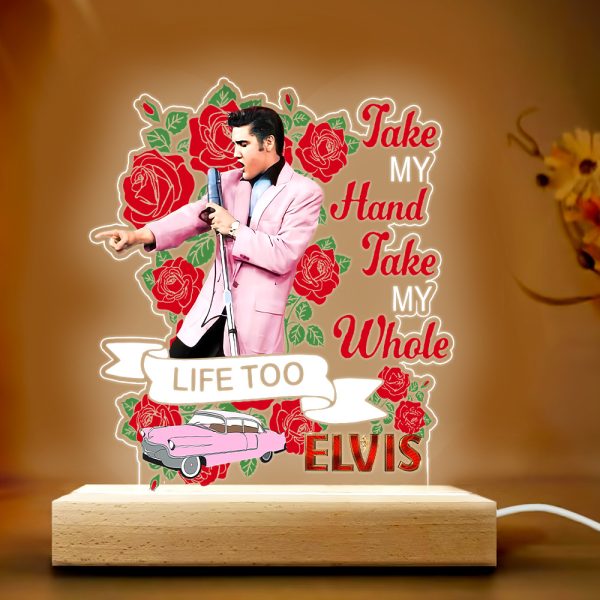 Elvis Presley Led Light with Wooden Base (7 Colors) - TANTN 1739