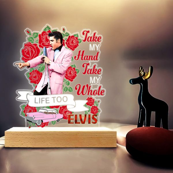 Elvis Presley Led Light with Wooden Base (7 Colors) - TANTN 1739