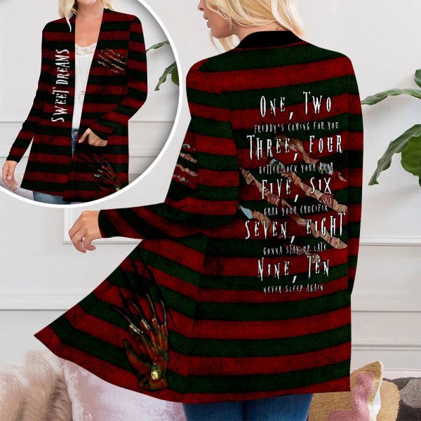 Freddy Krueger Women's Patch Pocket Cardigan - VIETDQ0224