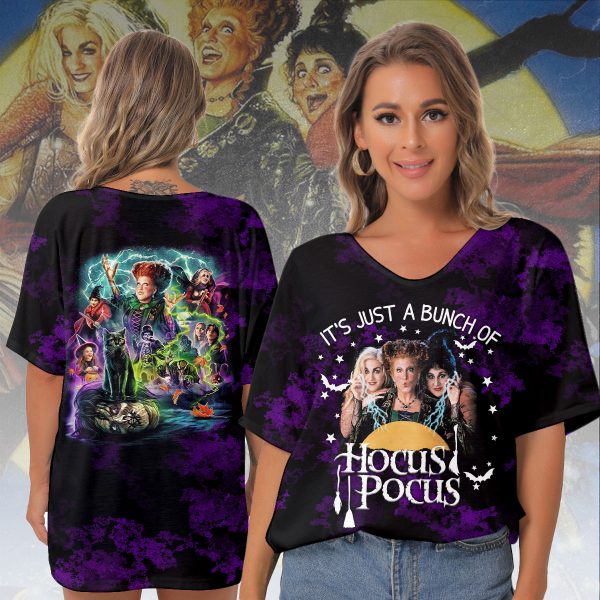 Hocus Pocus Bat Sleeves V-Neck Blouse - VANDH 656