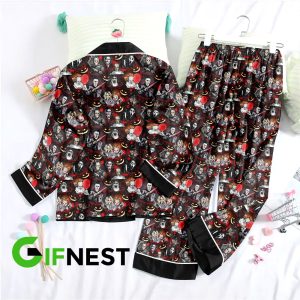 Horror Movies Button Down Pajamas Set - VANDH 662