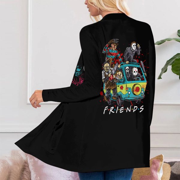 Horror Movies Women's Patch Pocket Cardigan - VANDH 658