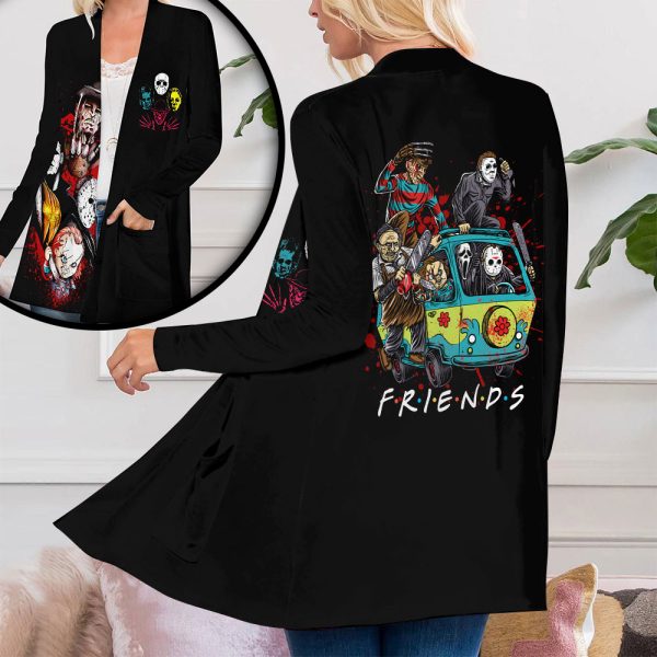 Horror Movies Women's Patch Pocket Cardigan - VANDH 658