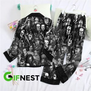 Horror Movies Button Down Pajamas Set - VANDH 660