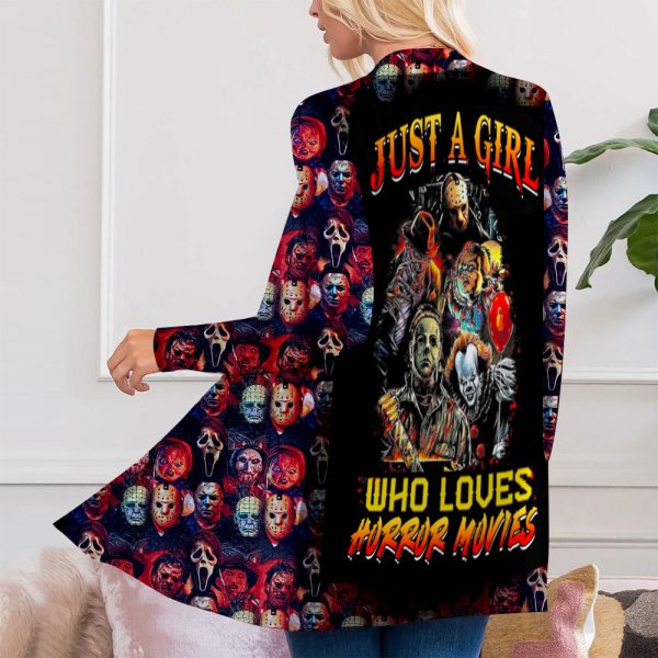 Horror Movies Women's Patch Pocket Cardigan - VANDH 651