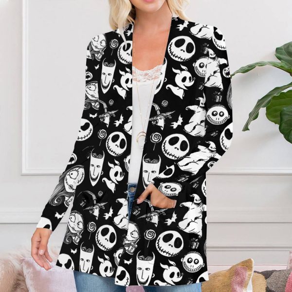 Jack Skellington Women’s Patch Pocket Cardigan – TANTN 1927