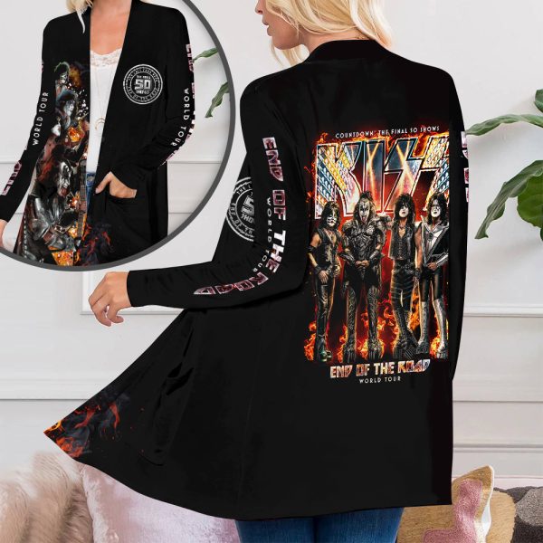 Kiss Band Women’s Patch Pocket Cardigan – TANTN 1821