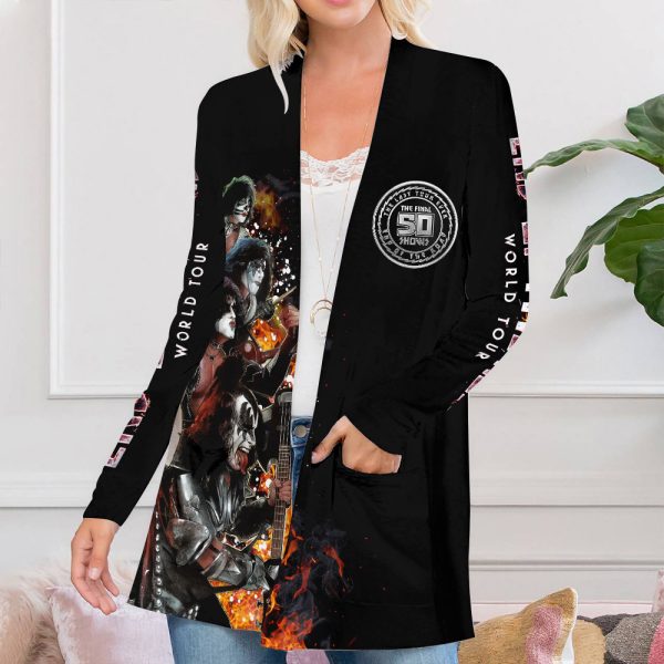 Kiss Band Women’s Patch Pocket Cardigan – TANTN 1821