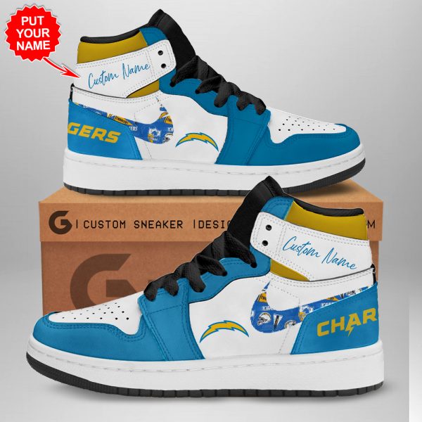 Personalized Los Angeles Chargers AJ 1 Sneaker - TANTN 1595
