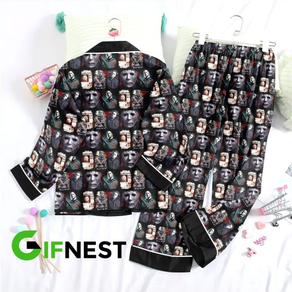 Michael Myers x Horror Movies Button Down Pajamas Set - VANDH 677