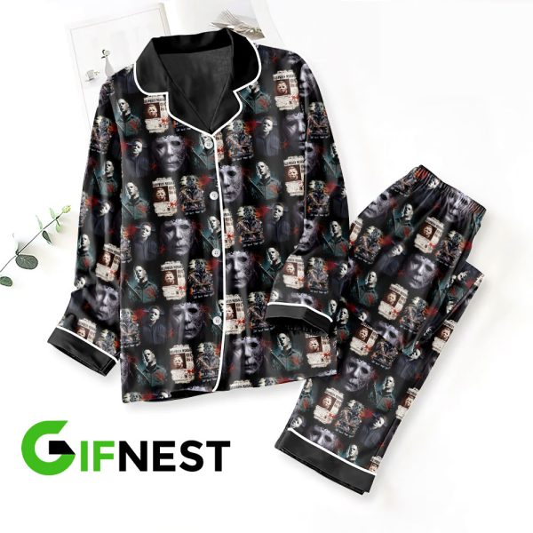 Michael Myers x Horror Movies Button Down Pajamas Set - VANDH 677
