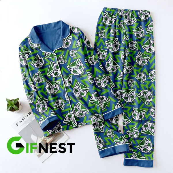 New Zealand Warriors Button Down Pajamas Set - VANDH 602