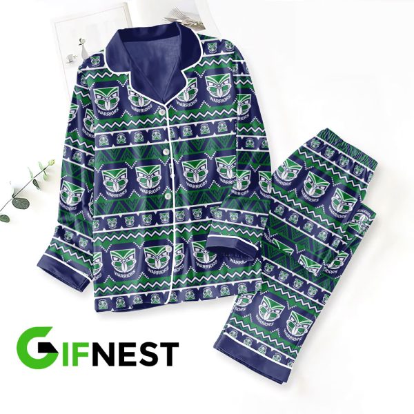 New Zealand Warriors Button Down Pajamas Set - VANDH 574