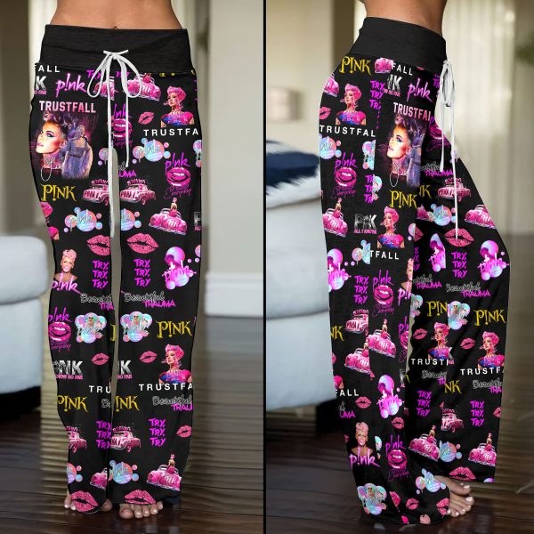 P!nk High-Waisted Straight-Leg Trousers - VANDH 711