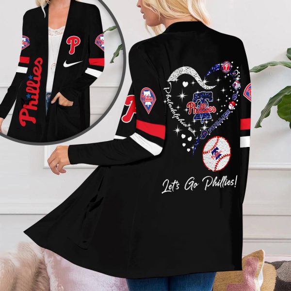 Philadelphia Phillies Women's Patch Pocket Cardigan - TANTN 1836