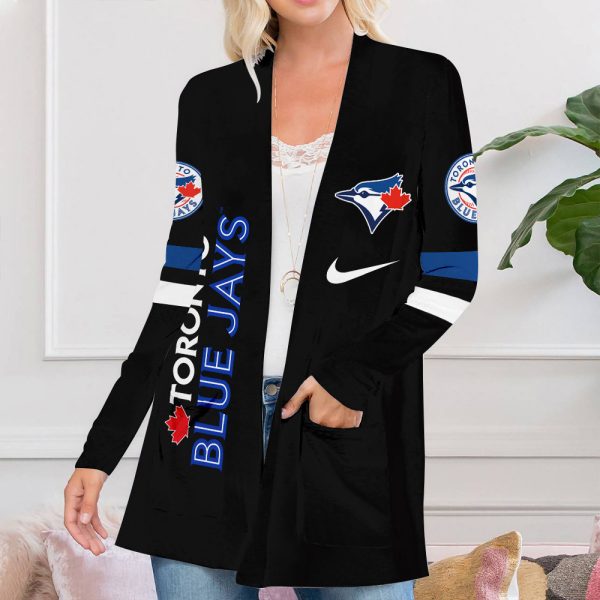 Toronto Blue Jays Women's Patch Pocket Cardigan - TANTN 1734