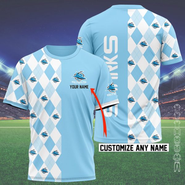 Personalized Cronulla-Sutherland Sharks 3D Apparel - VANDH 546