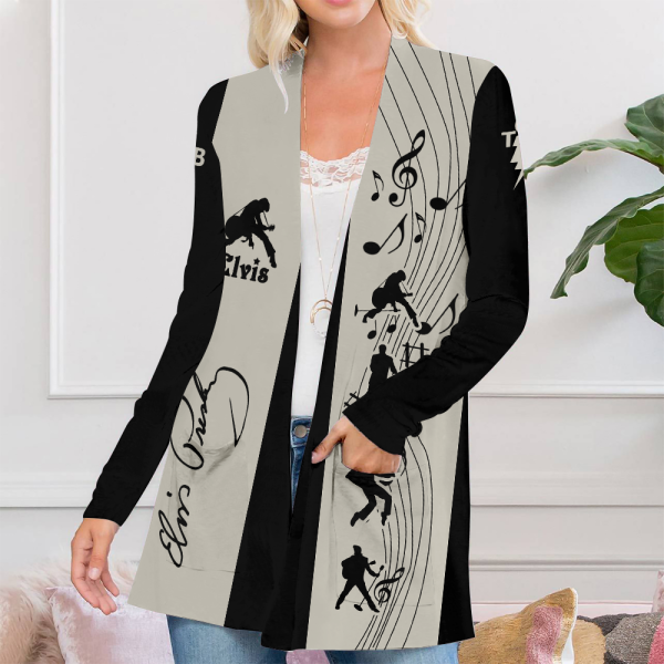 Elvis Presley Women’s Patch Pocket Cardigan – ANHNV 1558
