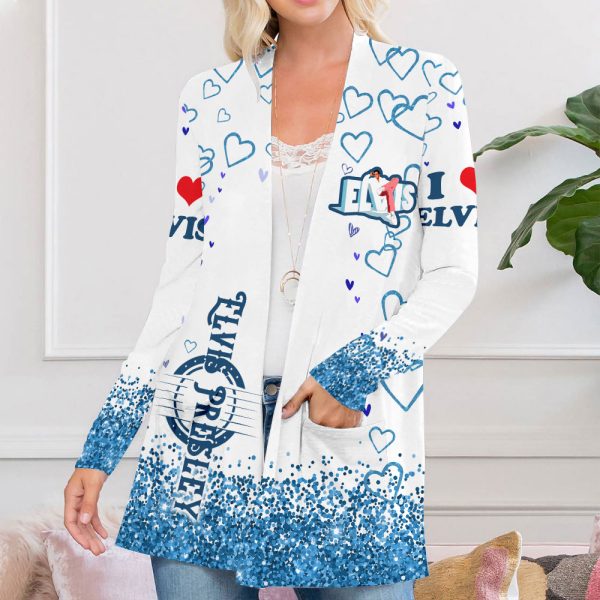 Elvis Presley Women’s Patch Pocket Cardigan – ANHNV 1842