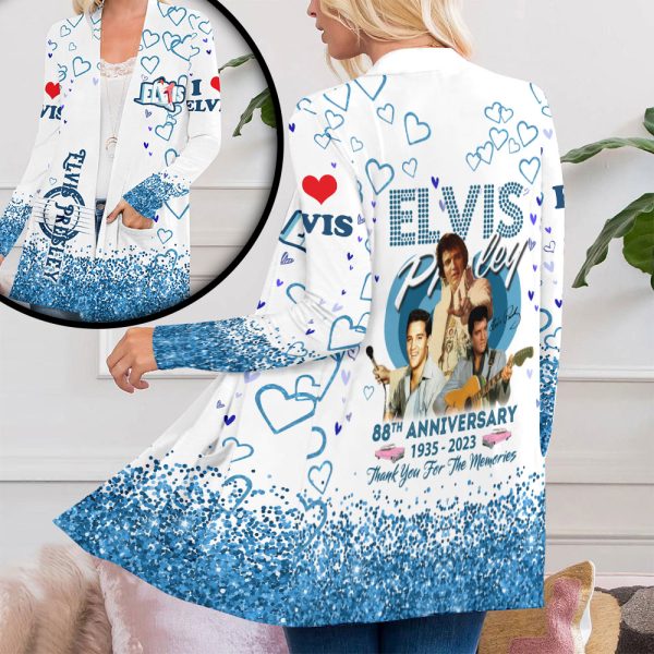 Elvis Presley Women’s Patch Pocket Cardigan – ANHNV 1842