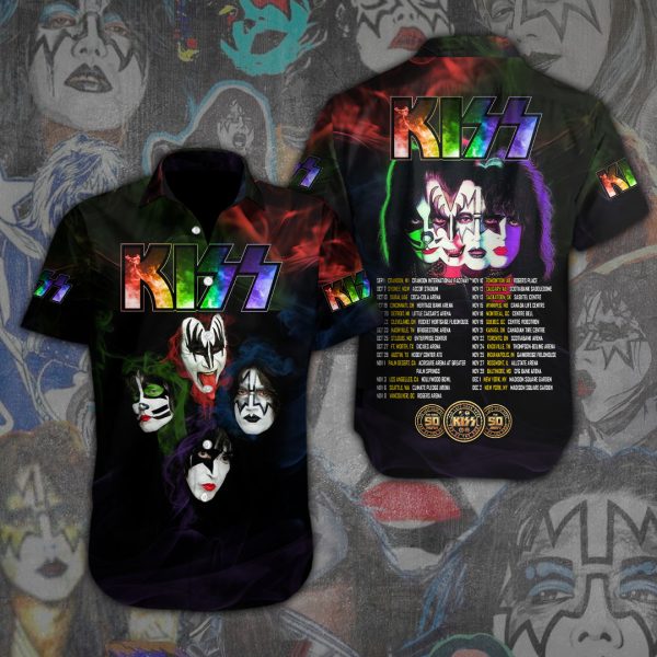 Kiss Band Short Sleeve Dress Shirt - ANHNV 1901