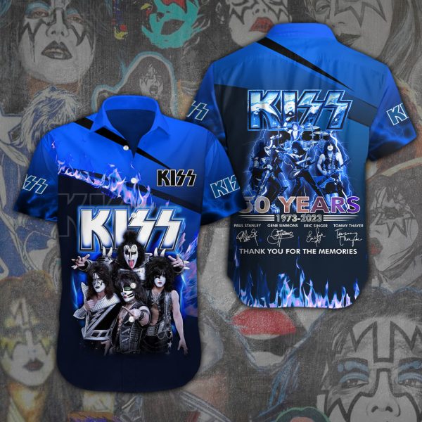 Kiss Band Short Sleeve Dress Shirt - ANHNV 1918