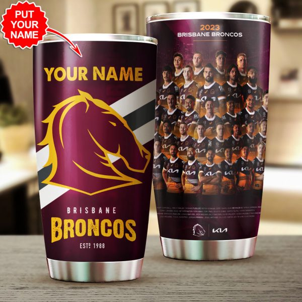 Personalized Brisbane Broncos Tumbler Cup - VANDH 1077