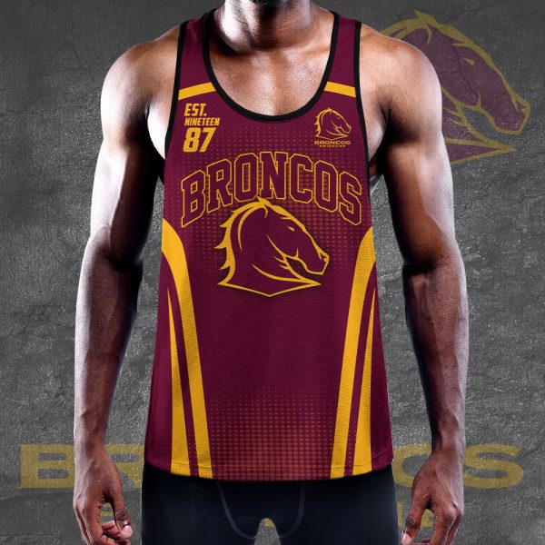 Personalized Brisbane Broncos Y-Back Muscle Tank Top - VANDH 885