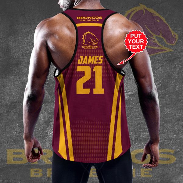 Personalized Brisbane Broncos Y-Back Muscle Tank Top - VANDH 885